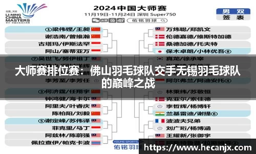 大师赛排位赛：佛山羽毛球队交手无锡羽毛球队的巅峰之战